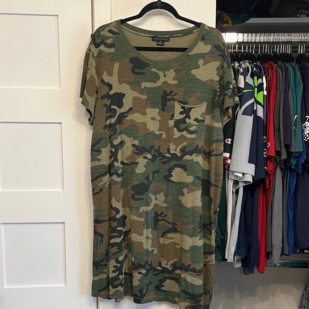 Sanctuary Green Camouflage Dress